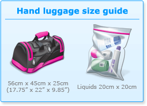 plane hand luggage size